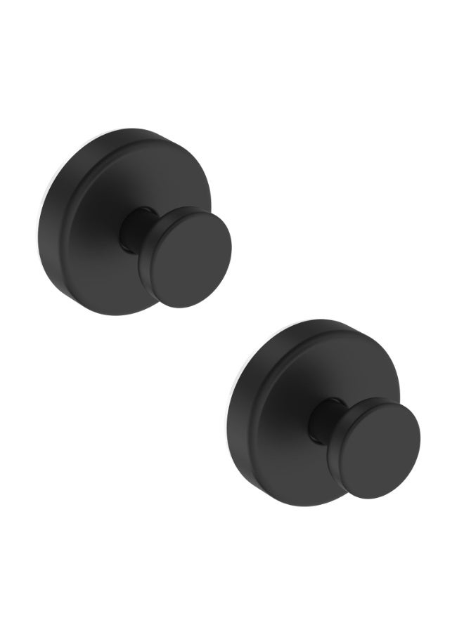 هومستر 2 قطعة من مشابك كوب الشفط، مشابك لمناشف الفولاذ المقاوم للصدأ غير اللاصق ولا تحتاج إلى حفر، مشابك للمغسلة في الحمام للاستخدام على الأبواب الزجاجية والجدران والنوافذ، مشابك تعليق لفائف المناشف وبدلات الاستحمام، أسود، 6 سم - Image 1